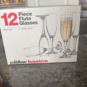 Clear Flute Glasses Set